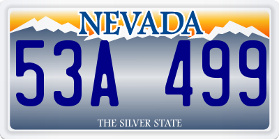 NV license plate 53A499