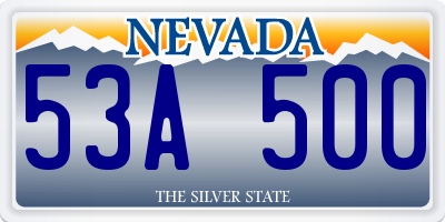 NV license plate 53A500