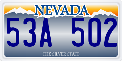 NV license plate 53A502