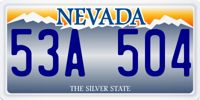 NV license plate 53A504