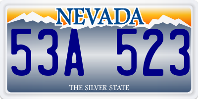 NV license plate 53A523