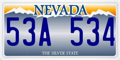 NV license plate 53A534