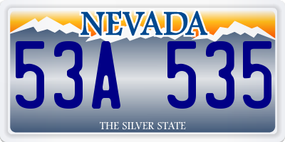 NV license plate 53A535
