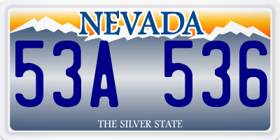 NV license plate 53A536