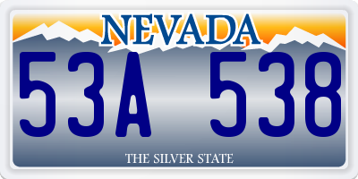 NV license plate 53A538