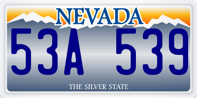 NV license plate 53A539