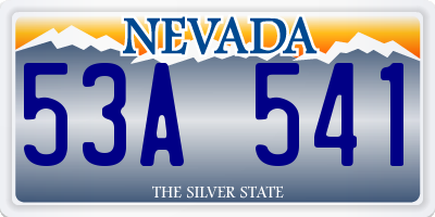 NV license plate 53A541