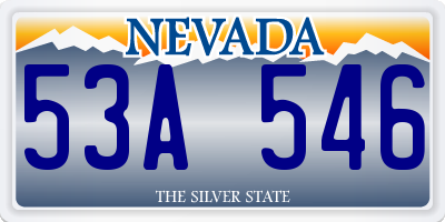 NV license plate 53A546