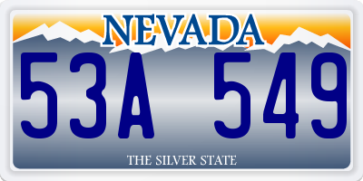 NV license plate 53A549