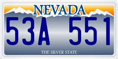 NV license plate 53A551