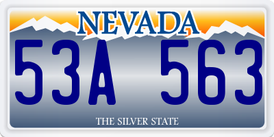 NV license plate 53A563