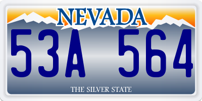 NV license plate 53A564