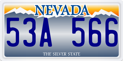 NV license plate 53A566