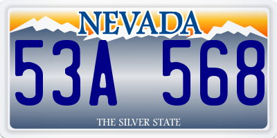 NV license plate 53A568