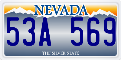 NV license plate 53A569