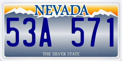 NV license plate 53A571