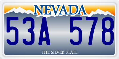 NV license plate 53A578