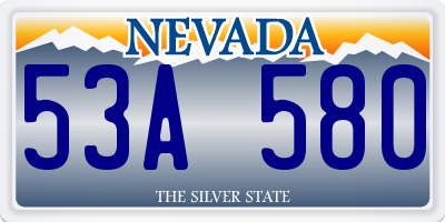 NV license plate 53A580