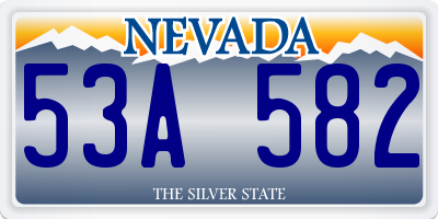 NV license plate 53A582