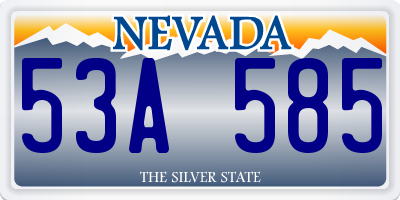 NV license plate 53A585