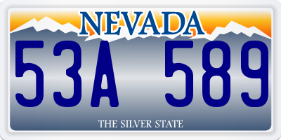 NV license plate 53A589