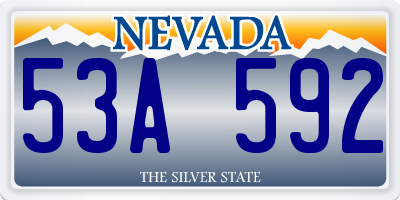 NV license plate 53A592