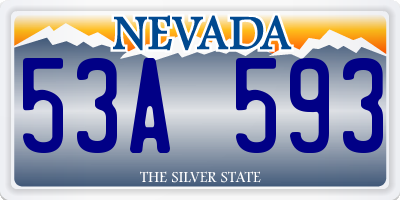 NV license plate 53A593