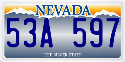 NV license plate 53A597