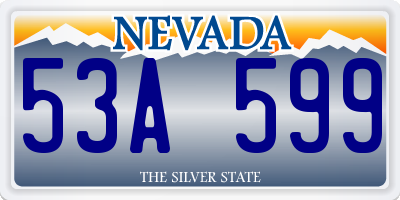 NV license plate 53A599