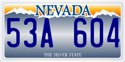 NV license plate 53A604