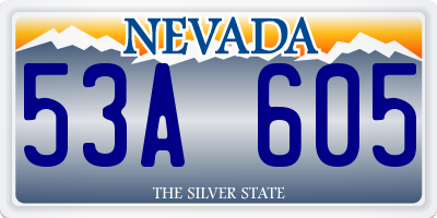 NV license plate 53A605