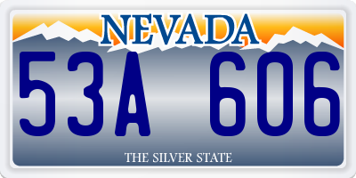 NV license plate 53A606