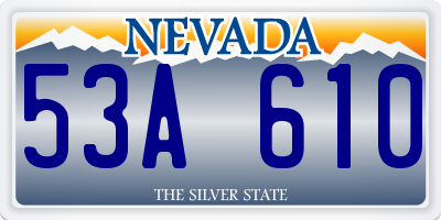 NV license plate 53A610