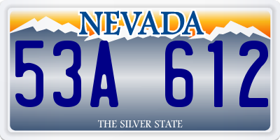 NV license plate 53A612
