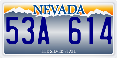 NV license plate 53A614