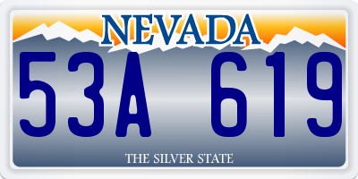 NV license plate 53A619