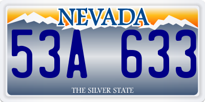 NV license plate 53A633