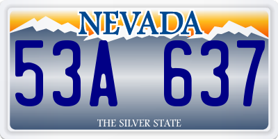 NV license plate 53A637