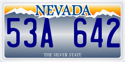 NV license plate 53A642