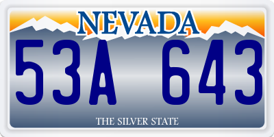 NV license plate 53A643