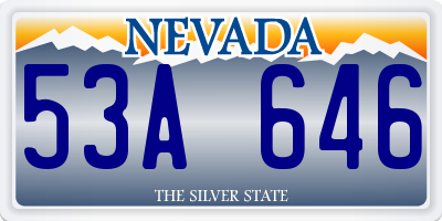 NV license plate 53A646