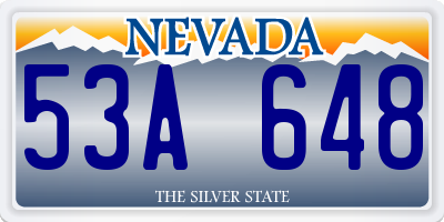 NV license plate 53A648