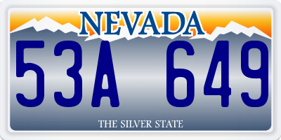 NV license plate 53A649