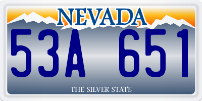 NV license plate 53A651