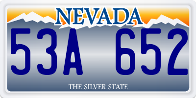 NV license plate 53A652