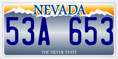 NV license plate 53A653