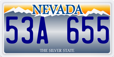 NV license plate 53A655
