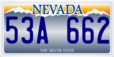 NV license plate 53A662