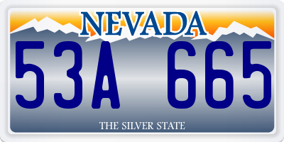 NV license plate 53A665