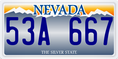 NV license plate 53A667